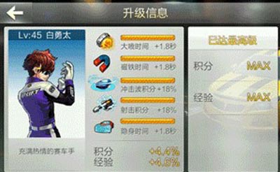 天天飞车白勇太满级属性
