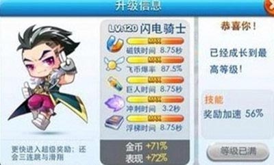 天天酷跑闪电骑士配闪电豹 相当完美的组合