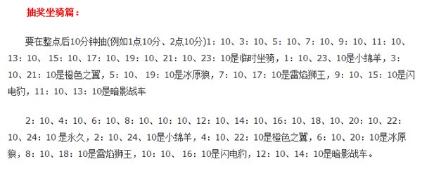 天天酷跑抽奖时间段解析 抽奖时间表介绍
