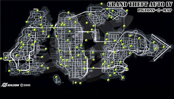 侠盗飞车4GTA4鸽子在哪里 200只鸽子地图分布一览