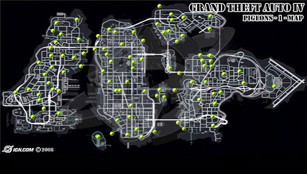 侠盗飞车4GTA4鸽子在哪里 200只鸽子地图分布一览