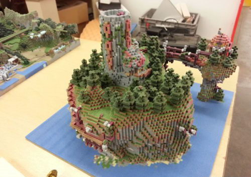 高端大气 3D打印机打印《我的世界》神作建筑群