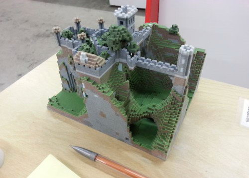 高端大气 3D打印机打印《我的世界》神作建筑群