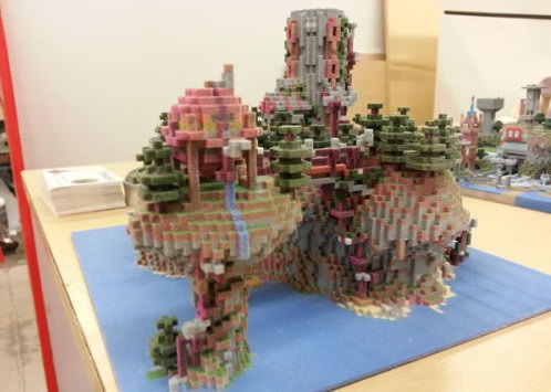高端大气 3D打印机打印《我的世界》神作建筑群