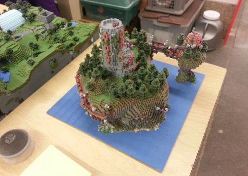 高端大气 3D打印机打印《我的世界》神作建筑群