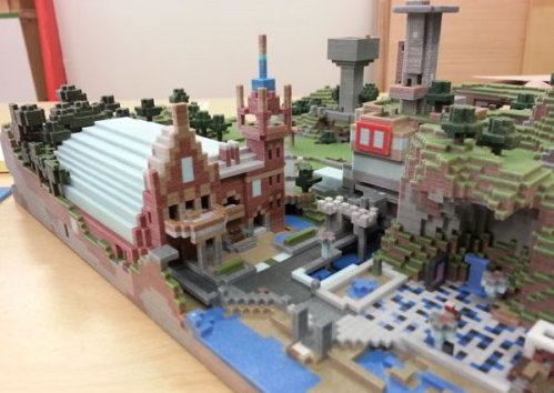 高端大气 3D打印机打印《我的世界》神作建筑群