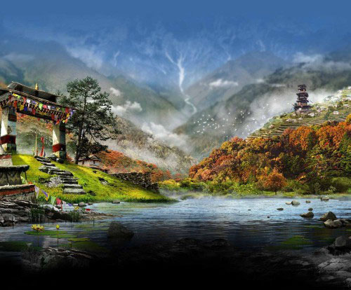 《孤岛惊魂4》游戏场景原画欣赏 走进喜马拉雅山