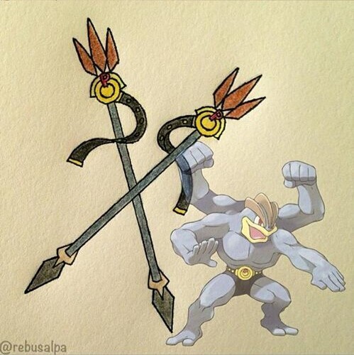 《口袋妖怪》精灵武器化创意图赏 把把都是神器级别