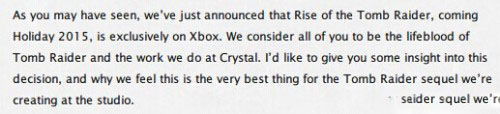 《古墓丽影：崛起》将于2015年发售 xbox平台独占