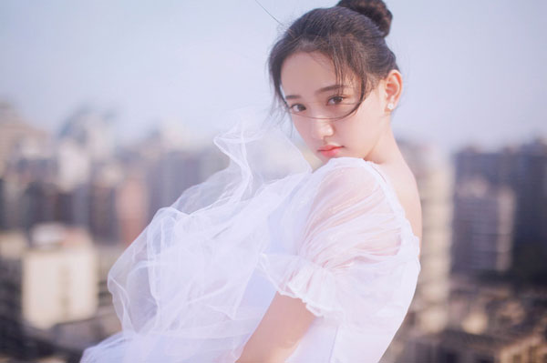 小清新芭蕾女孩天台梦幻写真(12)
