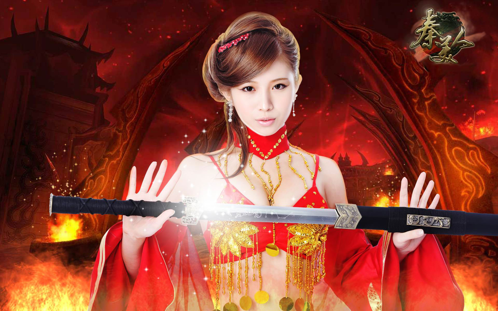 鸡排妹郑佳甄代言《秦美人》桌面壁纸(2)