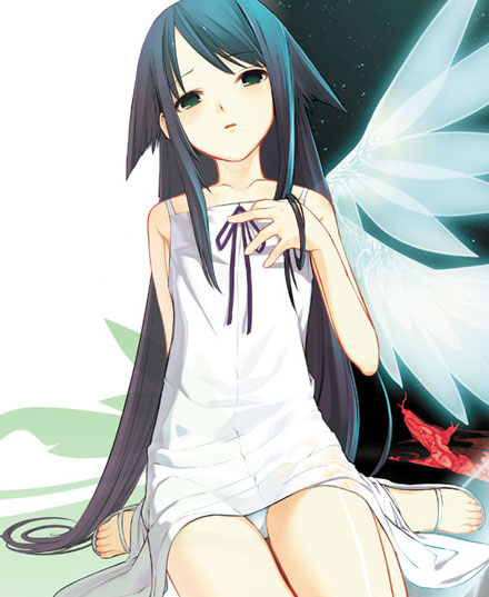 二次元白色连衣裙美少女图赏(13)