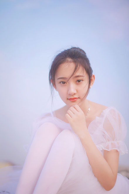小清新芭蕾女孩天台梦幻写真(2)