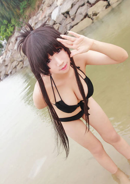 秋山澪巨乳萌妹比基尼COS(6)