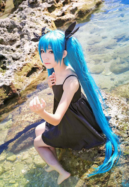 萌妹初音未来深海COS(2)