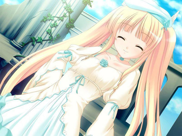 二次元白色连衣裙美少女图赏(15)