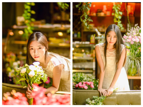 清新气质美女唯美花房写真(9)