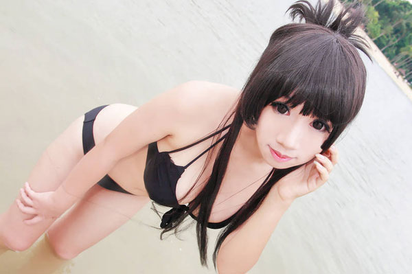 秋山澪巨乳萌妹比基尼COS(3)