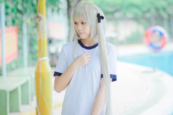 白皙少女《缘之空》穹妹泳装COS(6)