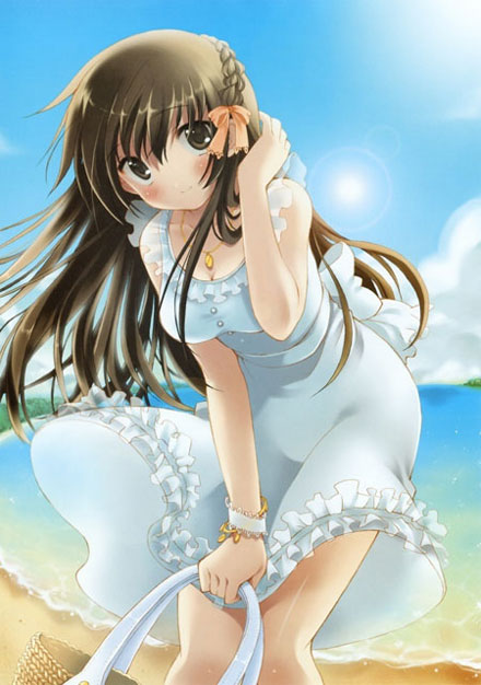 二次元白色连衣裙美少女图赏(14)