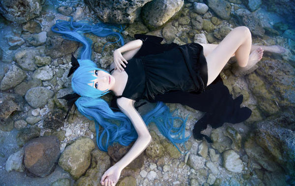 萌妹初音未来深海COS(4)