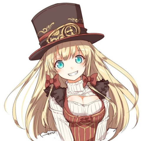 二次元高领开胸毛衣美少女美图二(25)