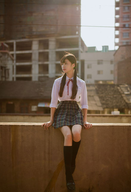 日系制服双马尾少女写真集(8)