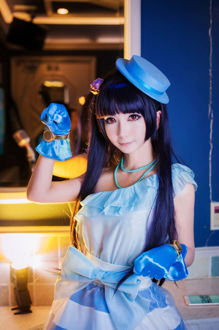 《俺妹》五更琉璃白条打歌服COS(5)