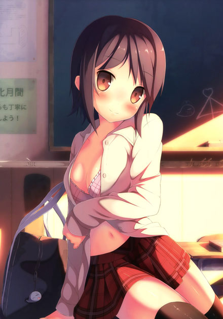 二次元格子裙美少女美图赏二(2)