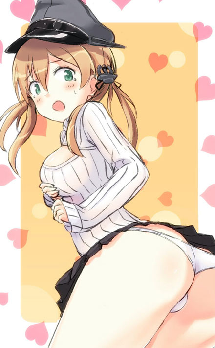 二次元高领开胸毛衣美少女美图(9)