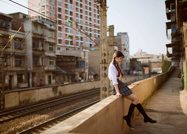 日系制服双马尾少女写真集(9)