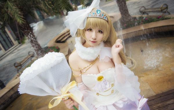 巨乳萌妹南小鸟婚纱诱人COS(4)