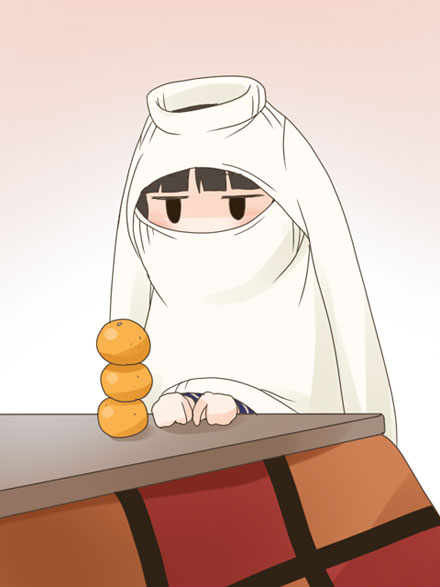 二次元高领开胸毛衣美少女美图二(3)