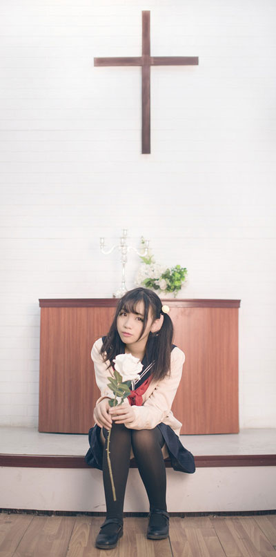 双马尾少女日系柔美写真(6)