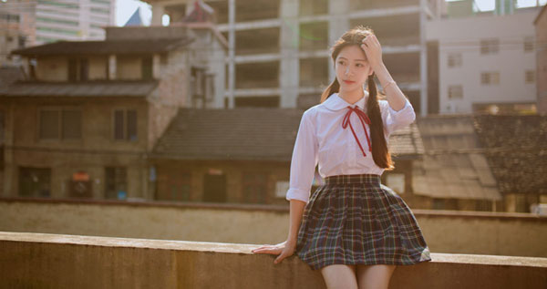 日系制服双马尾少女写真集(22)