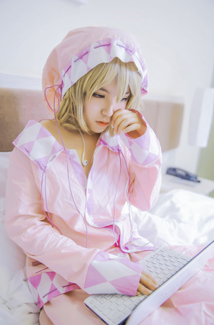 呆萌美少女月读锁锁美睡衣COS(4)
