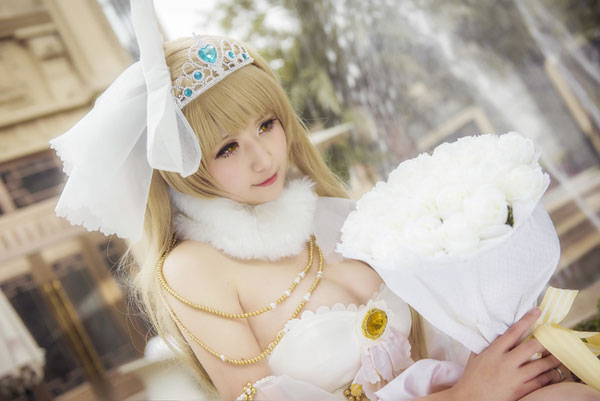 巨乳萌妹南小鸟婚纱诱人COS(3)