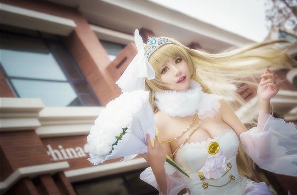 巨乳萌妹南小鸟婚纱诱人COS(2)