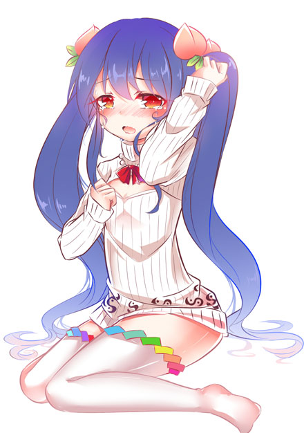 二次元高领开胸毛衣美少女美图(15)