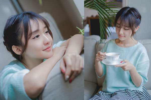 清纯甜美美女咖啡馆治愈系写真(4)
