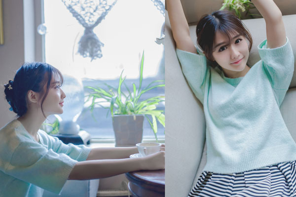 清纯甜美美女咖啡馆治愈系写真(2)