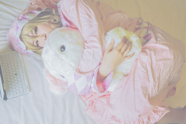 呆萌美少女月读锁锁美睡衣COS(9)