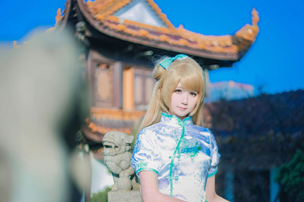 清纯萌妹南小鸟旗袍COS(8)