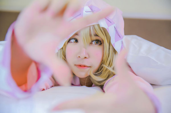 呆萌美少女月读锁锁美睡衣COS(8)