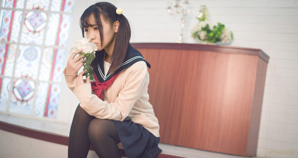 双马尾少女日系柔美写真(4)