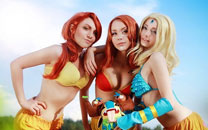 国外巨乳萌妹《DOTA2》海边性感COS