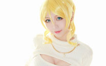 绚濑绘里高领开胸毛衣性感COS