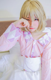 呆萌美少女月读锁锁美睡衣COS