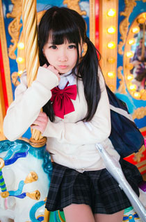 日系双马尾少女游乐园俏皮写真