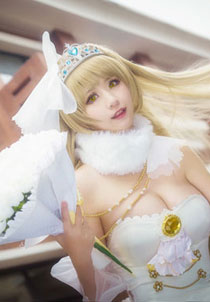 巨乳萌妹南小鸟婚纱诱人COS